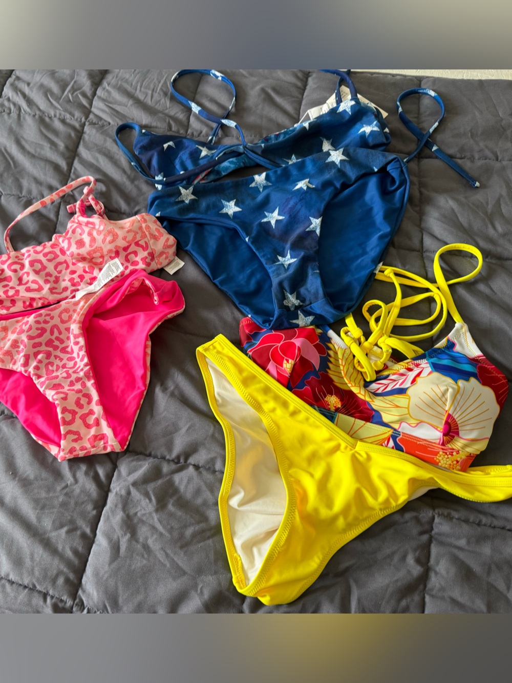 Cupshe Multi-Print Bikini Set - Pink Leopard, Blue Stars, Bright Yellow, Floral - Picture 9 of 9
